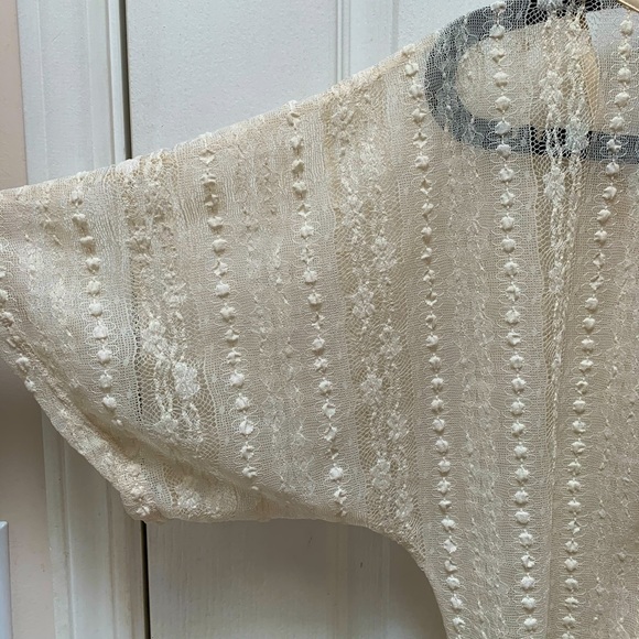 Lace Button-down Cardigan with Tie - Picture 3 of 4